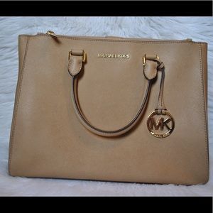 MICHAEL KORS Tan Sutton Top Handle Tote